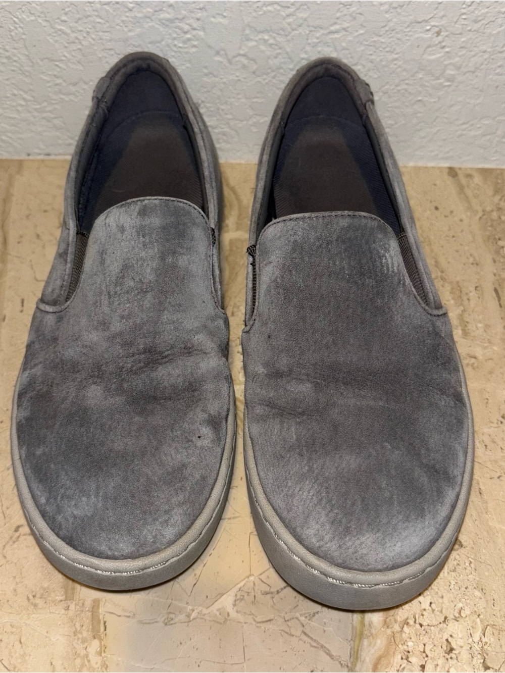 Vionic Pro Mahoney Avery Suede Slip-on Shoes Gray Grey Size 7.5 Slip Resistant